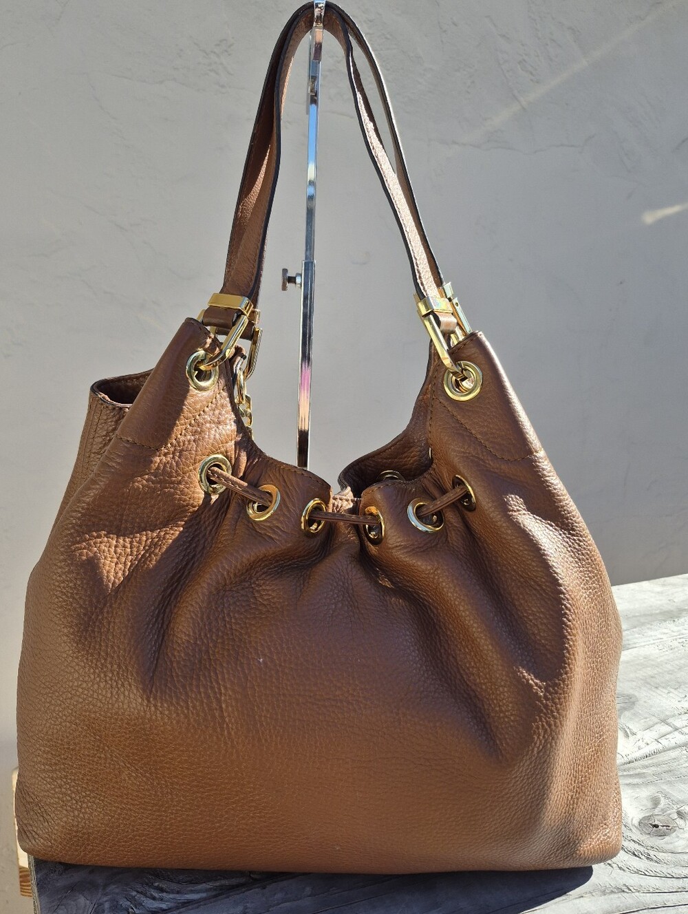 Michael Kors Camden Leather Drawstring Hobo Bag - Picture 12 of 12